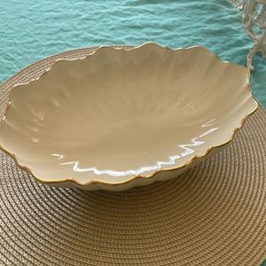 Lenox Vegetable Serving Bowl 24K Gold Trim Vintage USA Flawless